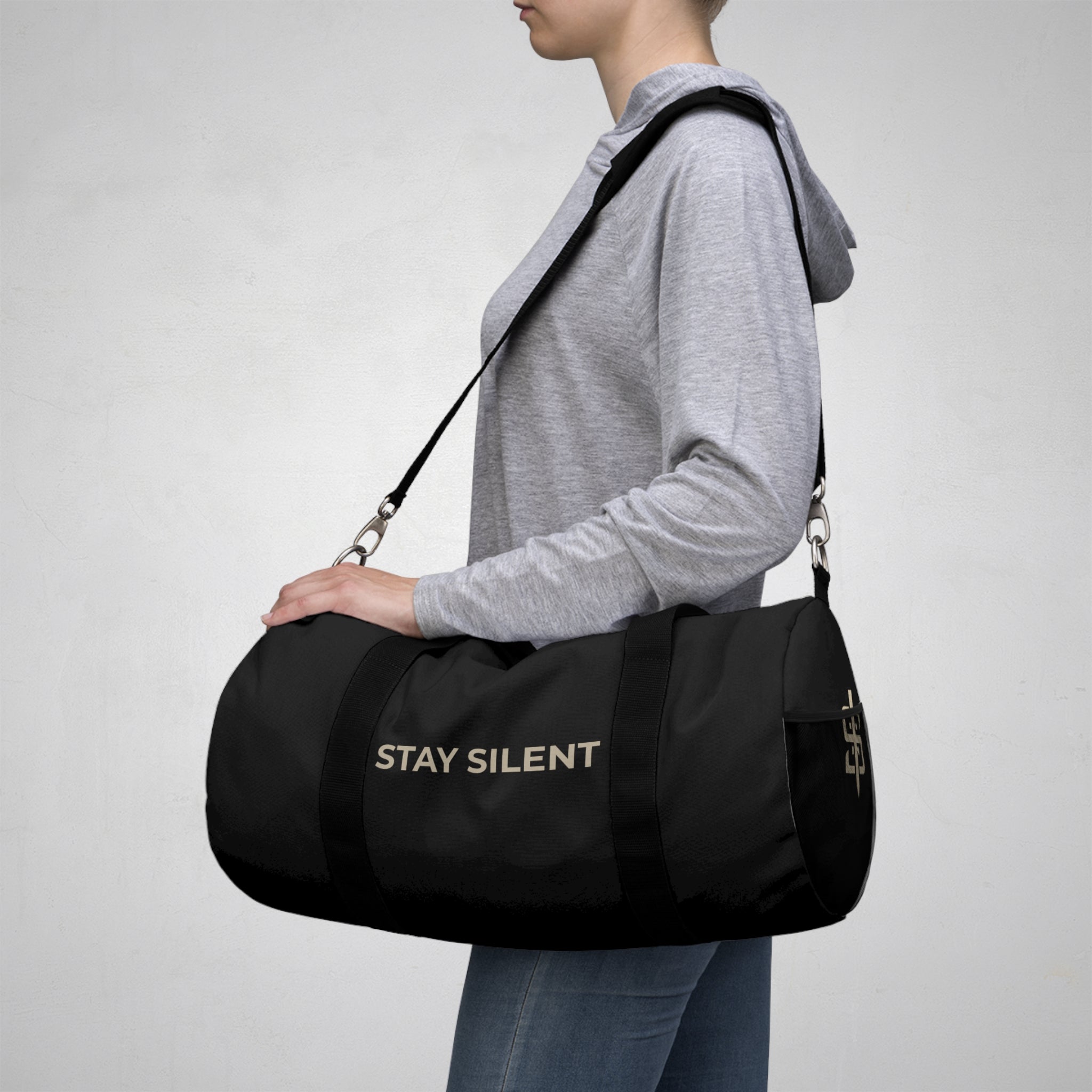 Stay Silent Duffel Bag — Minimalist Travel & Gym Carryall