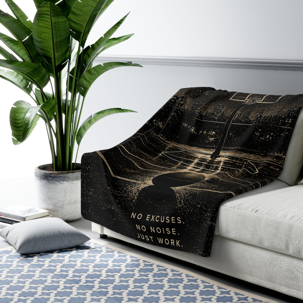 Stay Silent Basketball Sherpa Blanket — "Let Your Game Speak" Motivational Fleece
