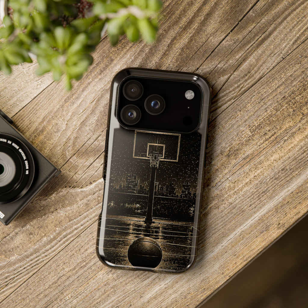 Gold Night Basketball Phone Case — Impact-Resistant Protective Cover