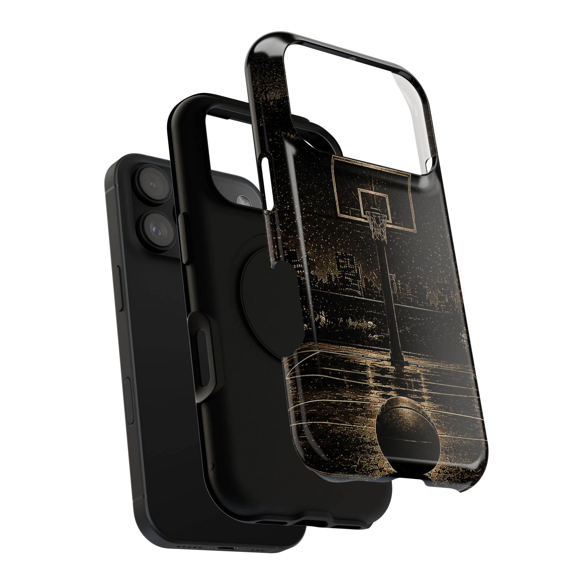 Gold Night Basketball Phone Case — Impact-Resistant Protective Cover