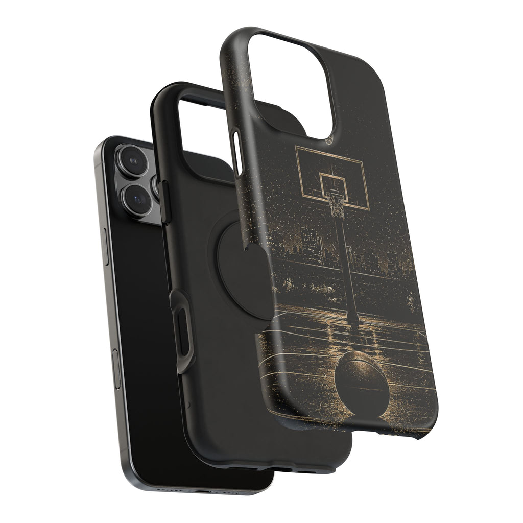 Gold Night Basketball Phone Case — Impact-Resistant Protective Cover