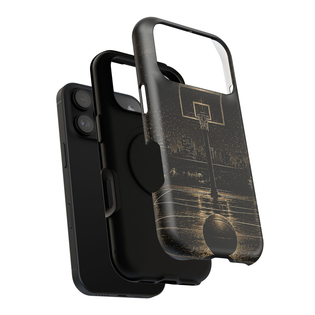 Gold Night Basketball Phone Case — Impact-Resistant Protective Cover