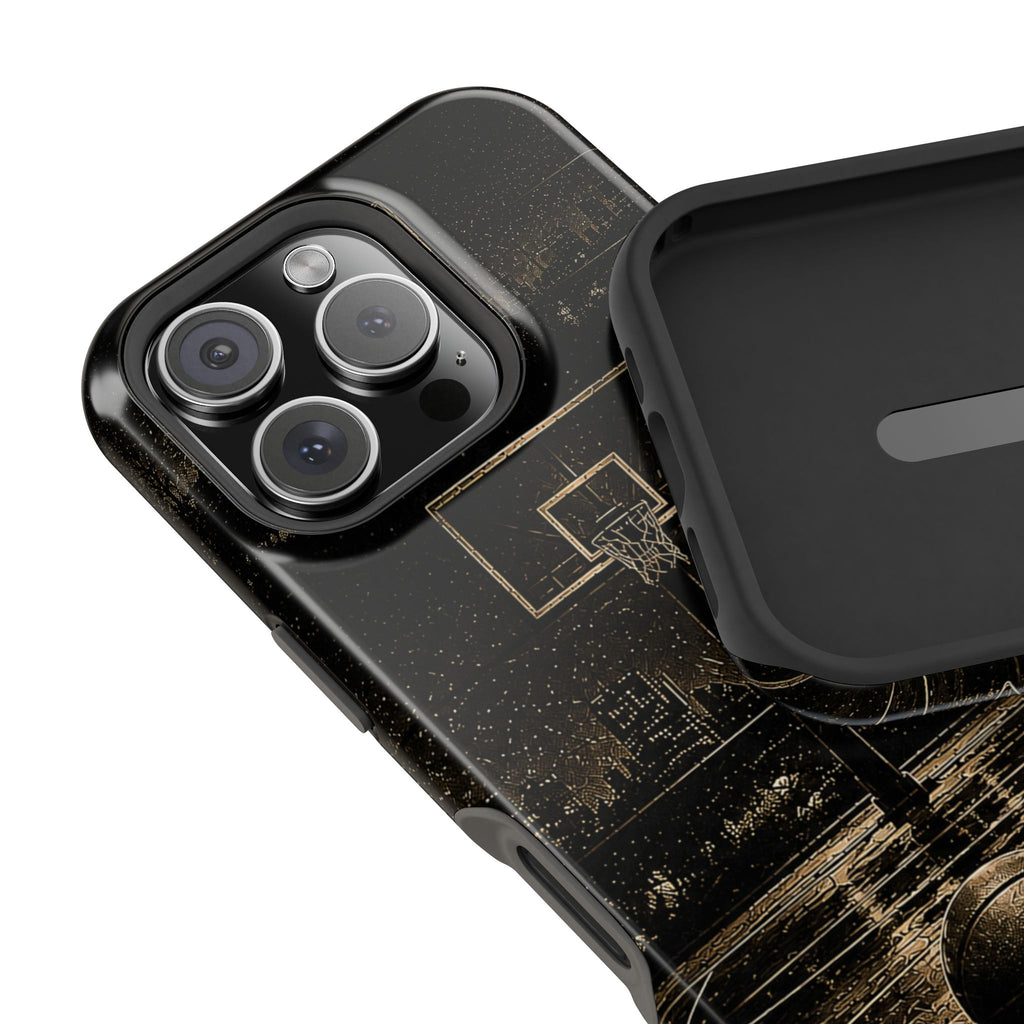 Gold Night Basketball Phone Case — Impact-Resistant Protective Cover