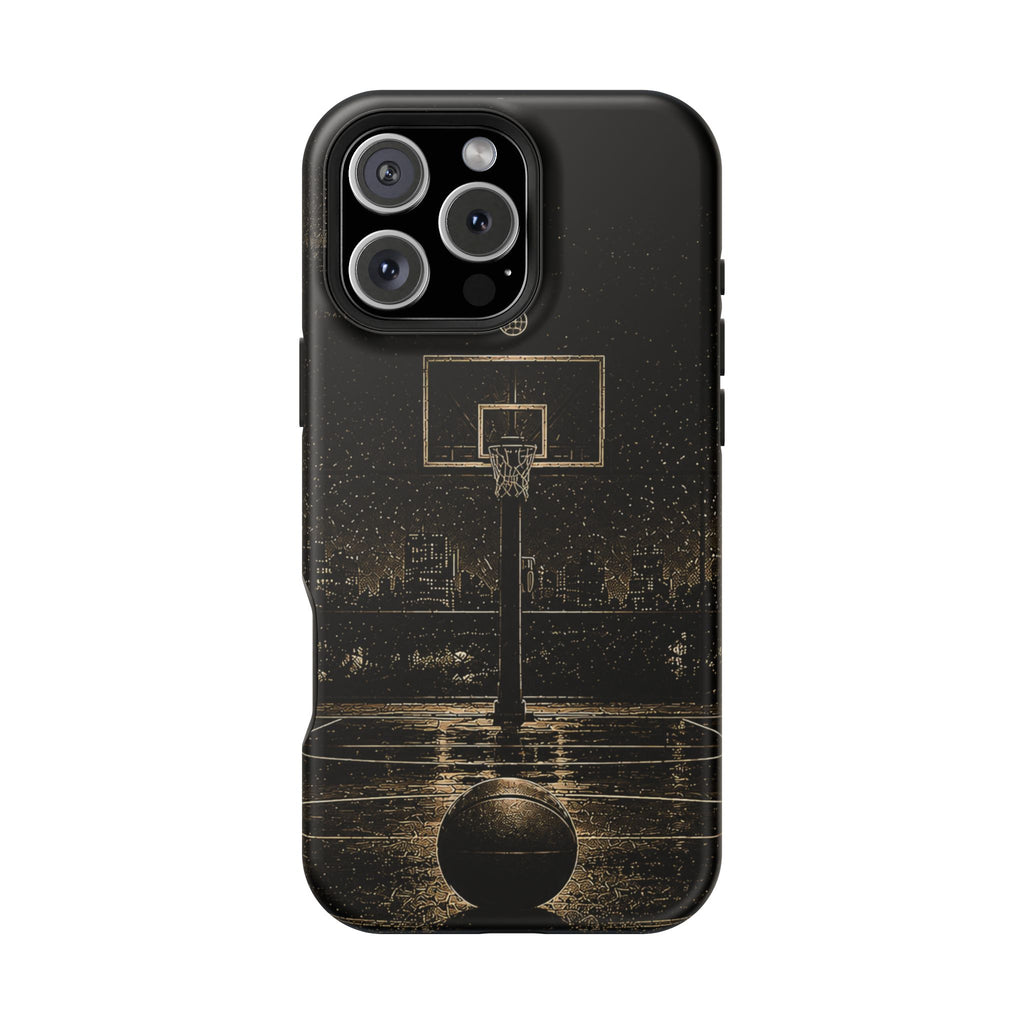 Gold Night Basketball Phone Case — Impact-Resistant Protective Cover