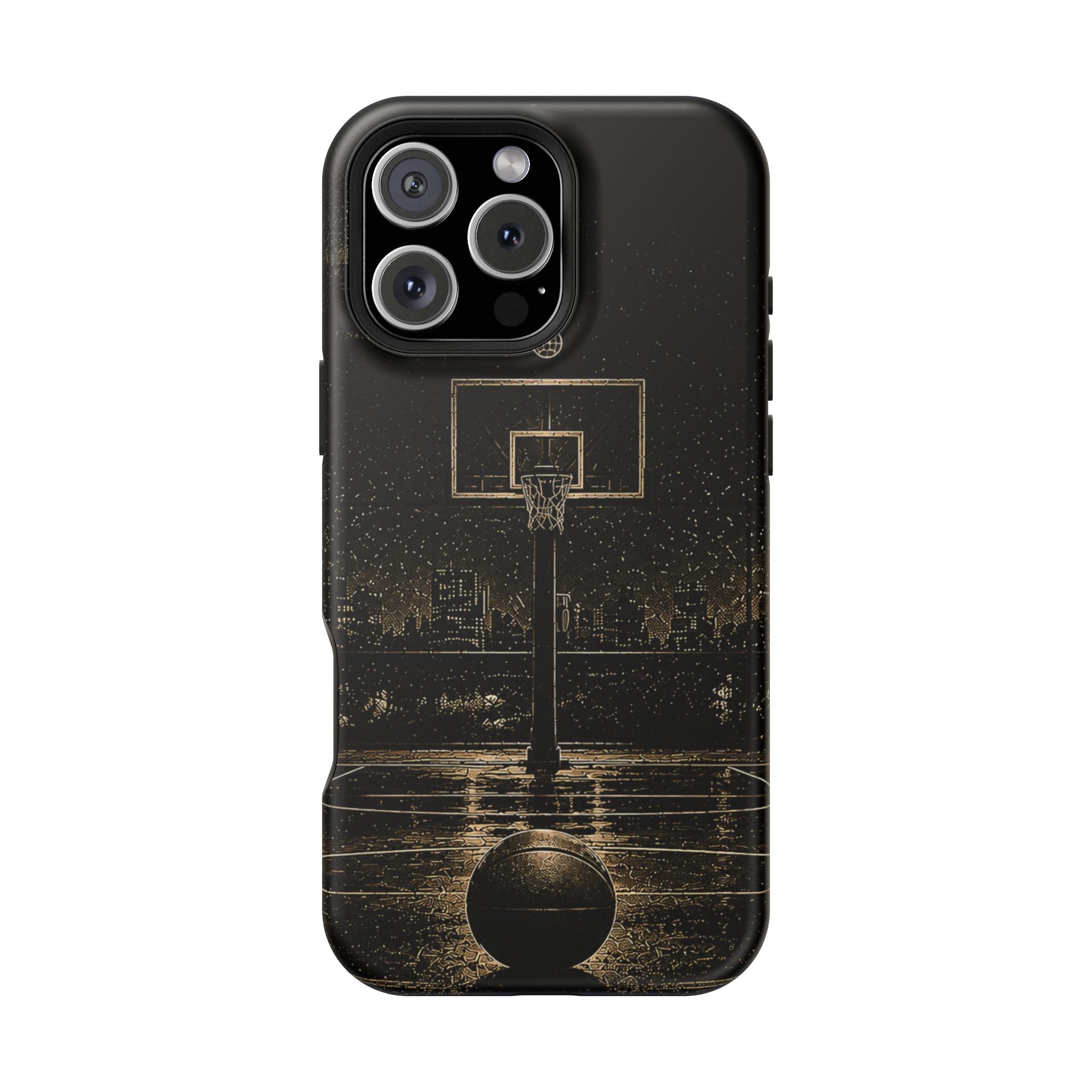 Gold Night Basketball Phone Case — Impact-Resistant Protective Cover