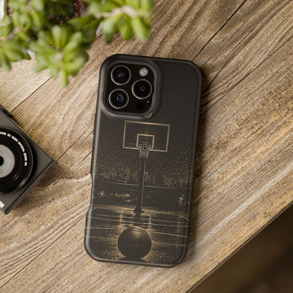Gold Night Basketball Phone Case — Impact-Resistant Protective Cover