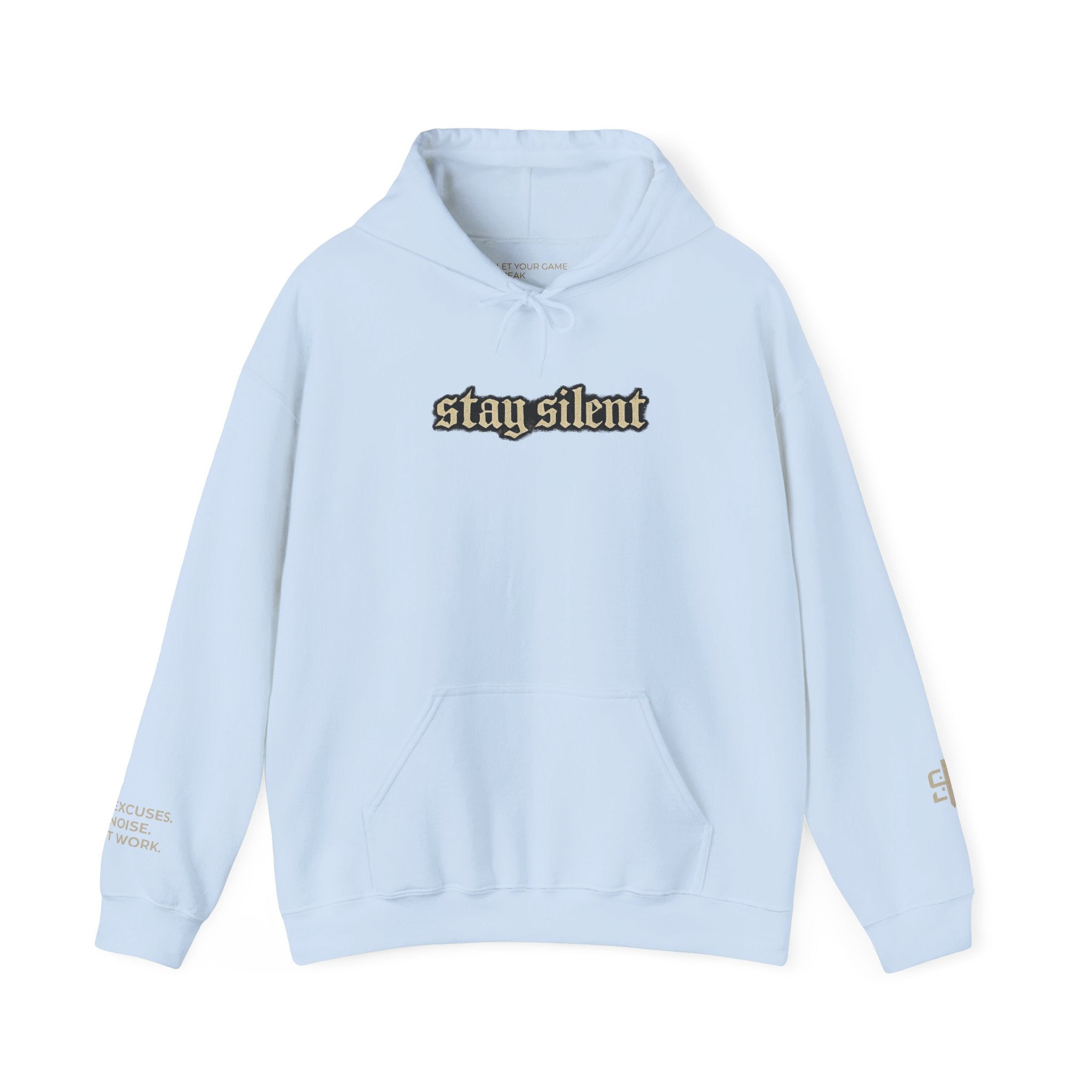 Hoodie - 'Stay Silent' Vintage Basketball Court Graphic Hoodie