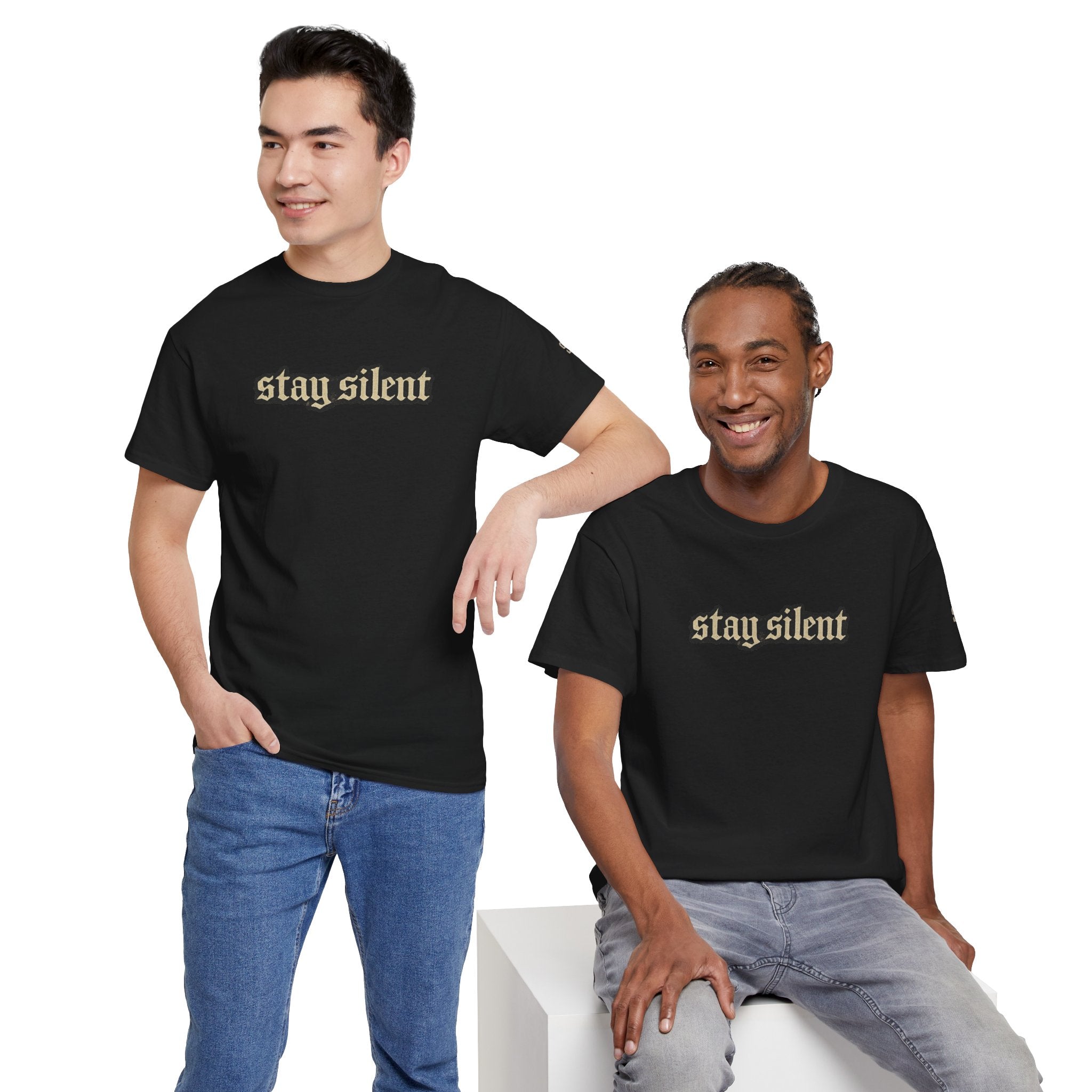 Stay Silent Basketball Poster Tee — Vintage Court Graphic T-Shirt