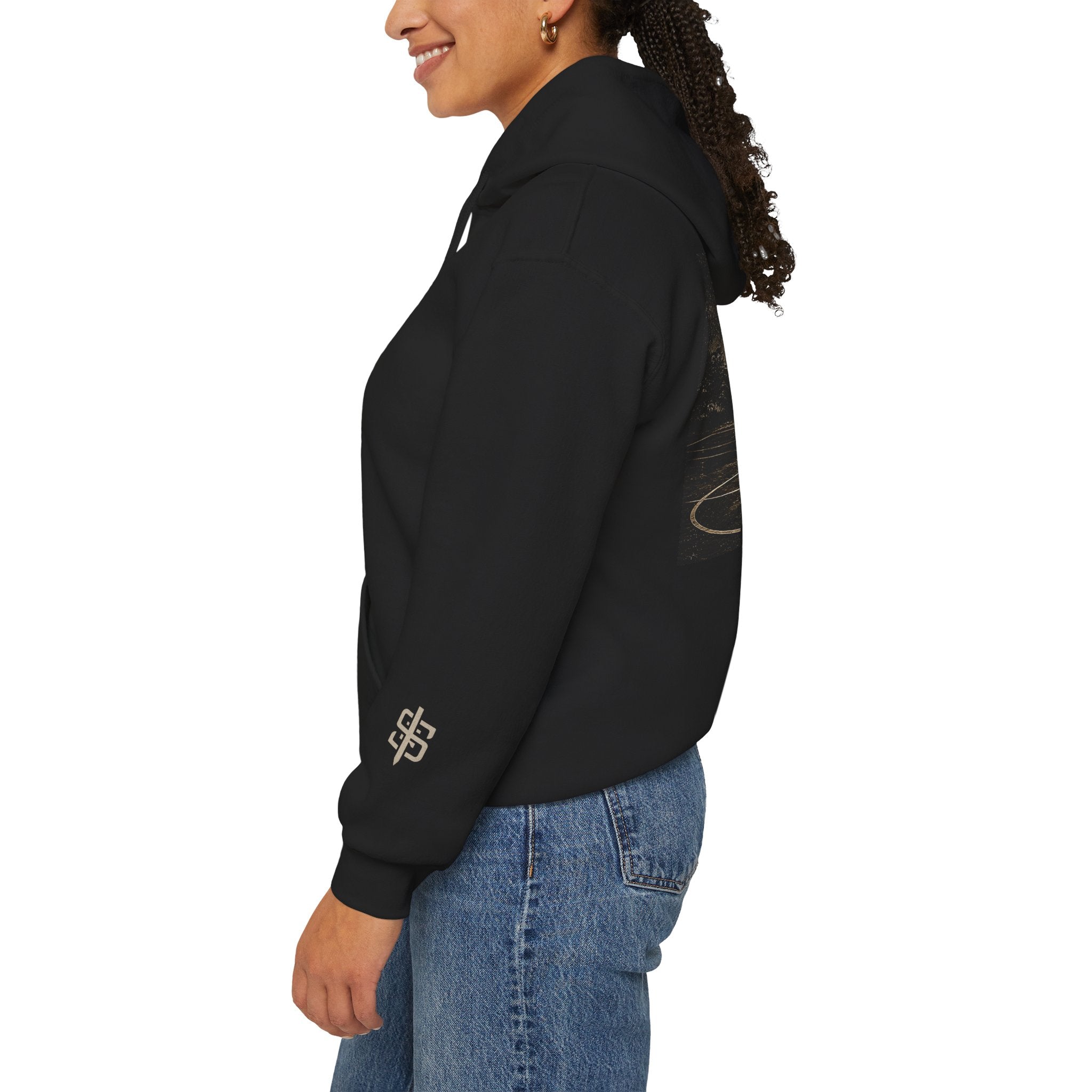 Hoodie - 'Stay Silent' Vintage Basketball Court Graphic Hoodie