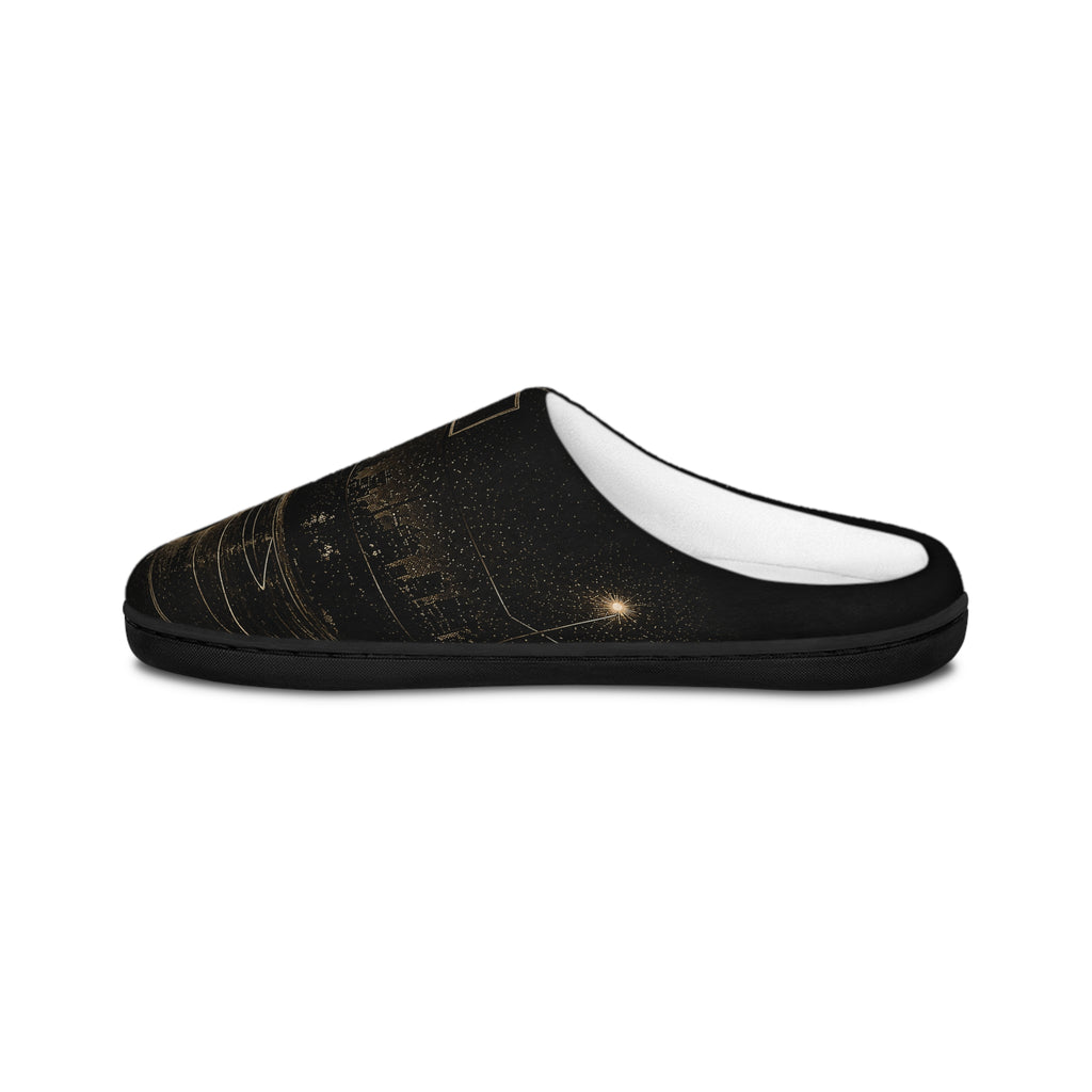 Men's Basketball Court Indoor Slippers — Vintage Hoop Design
