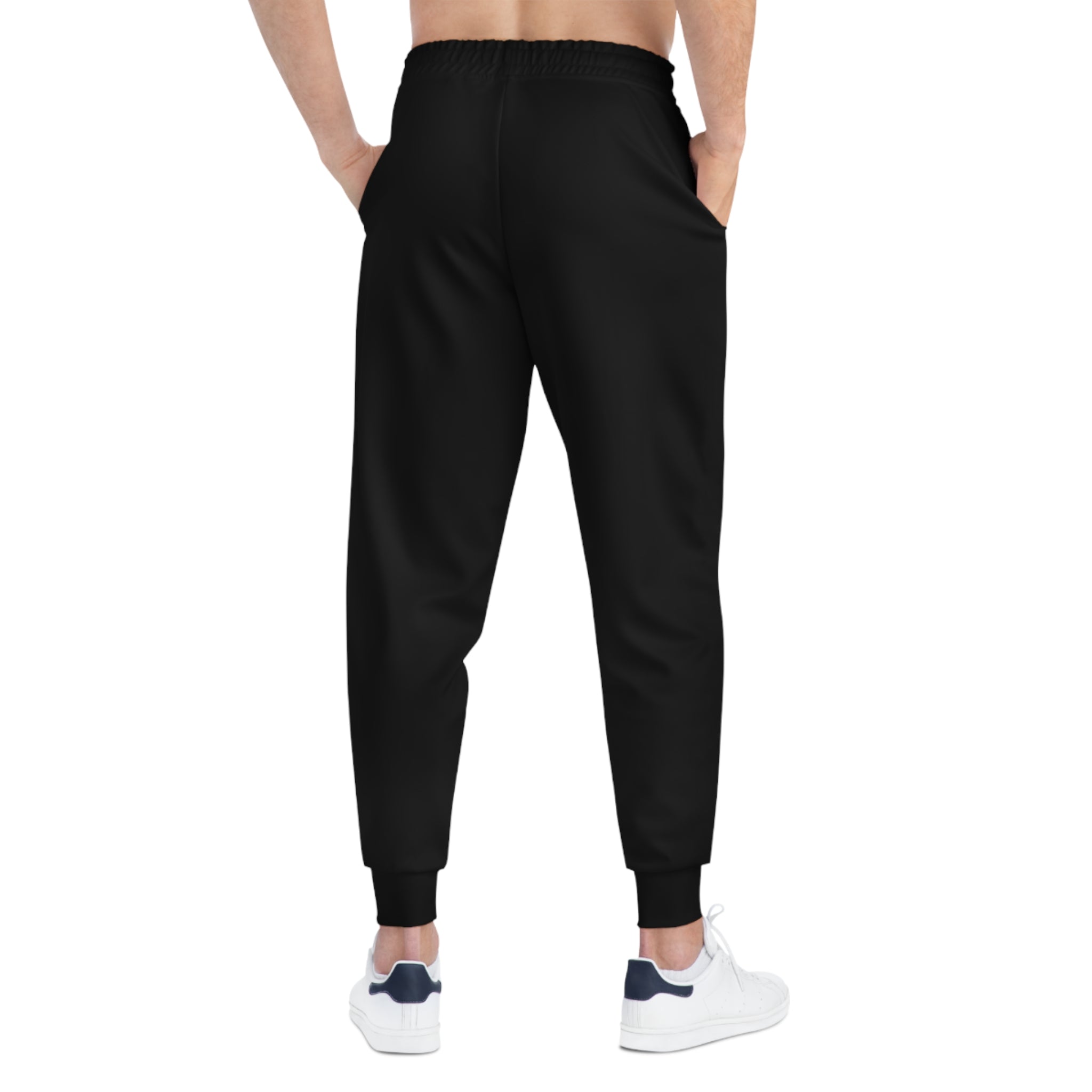 Stay Silent Joggers — Black Athletic Sweatpants with Gothic 'stay silent' Text