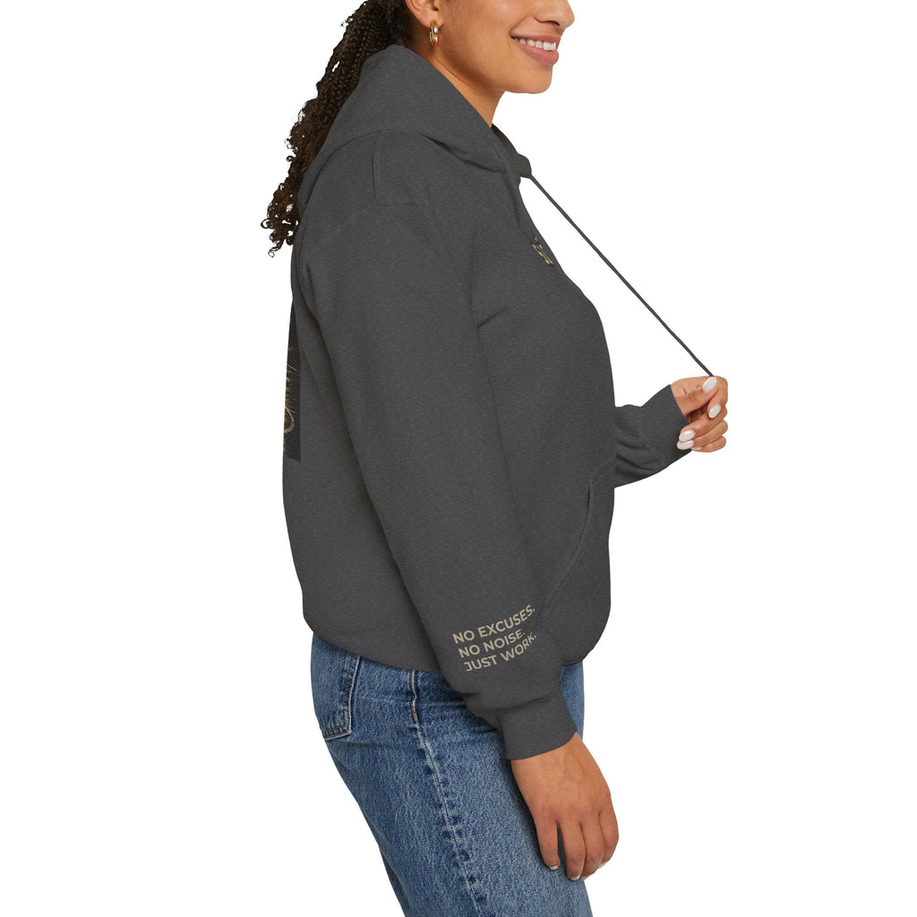 Hoodie - 'Stay Silent' Vintage Basketball Court Graphic Hoodie