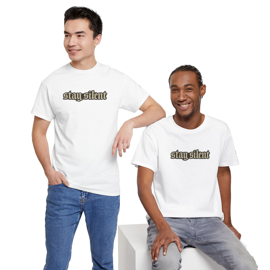 Stay Silent Basketball Poster Tee — Vintage Court Graphic T-Shirt