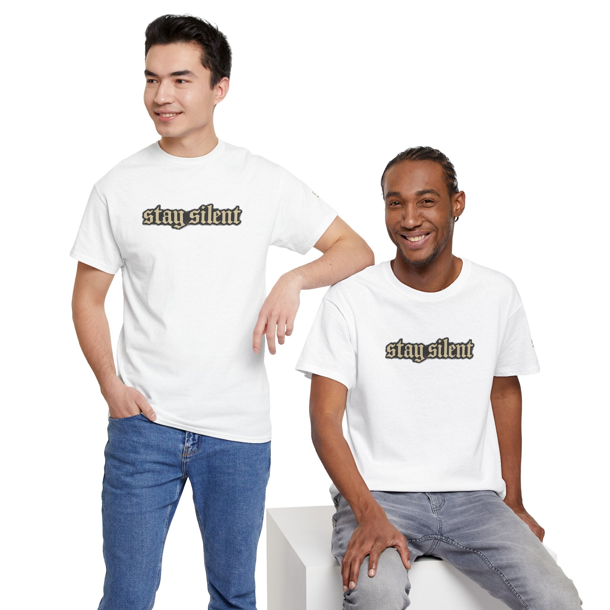 Stay Silent Basketball Poster Tee — Vintage Court Graphic T-Shirt
