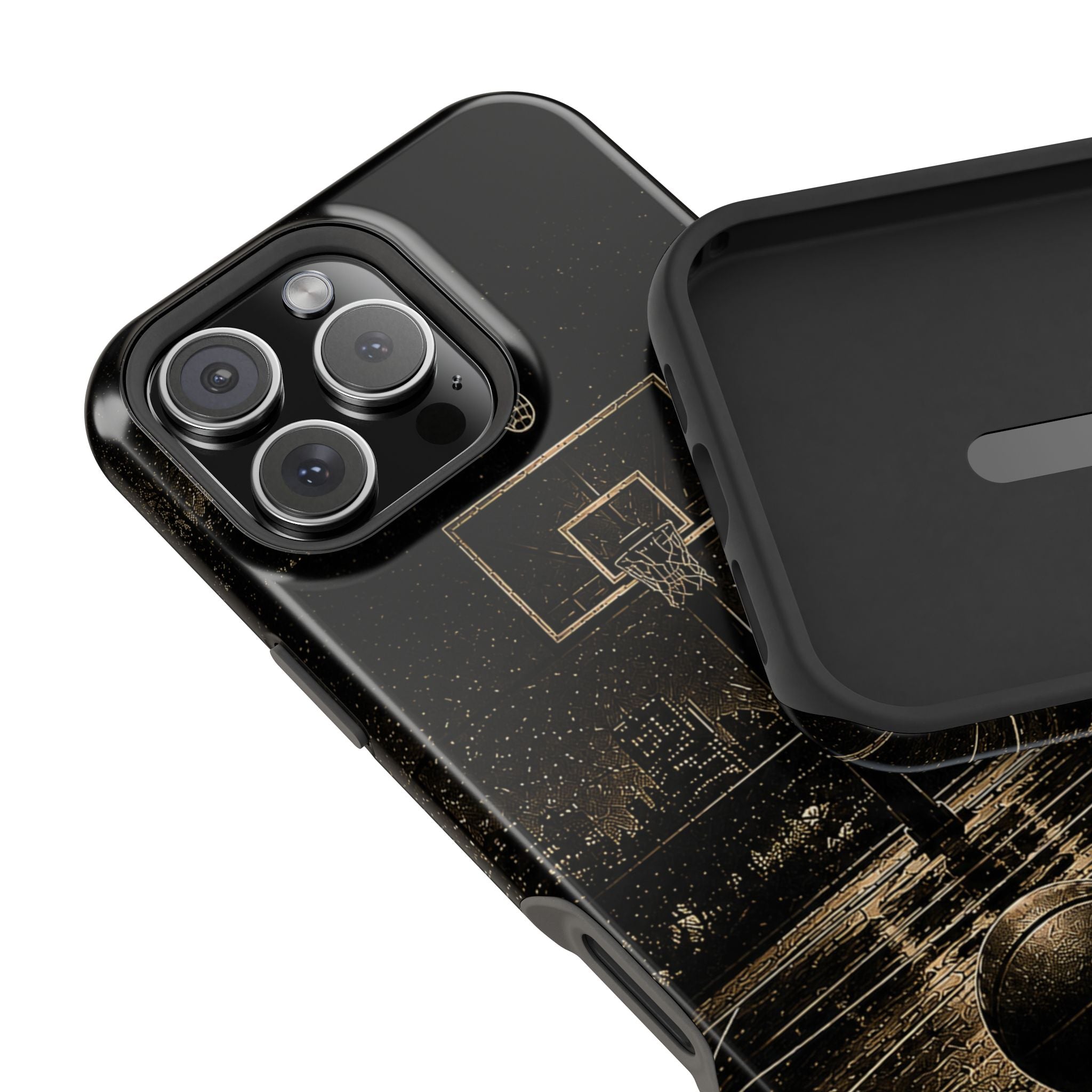 Gold Night Basketball Phone Case — Impact-Resistant Protective Cover