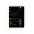 Hardback Journal — Nighttime Basketball Court Retro Notebook