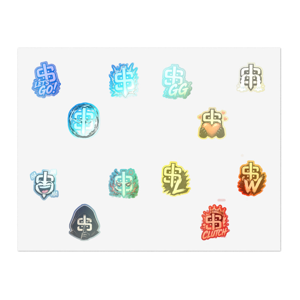 Holographic Logo Sticker Sheet – 10pc Iridescent Decal Pack