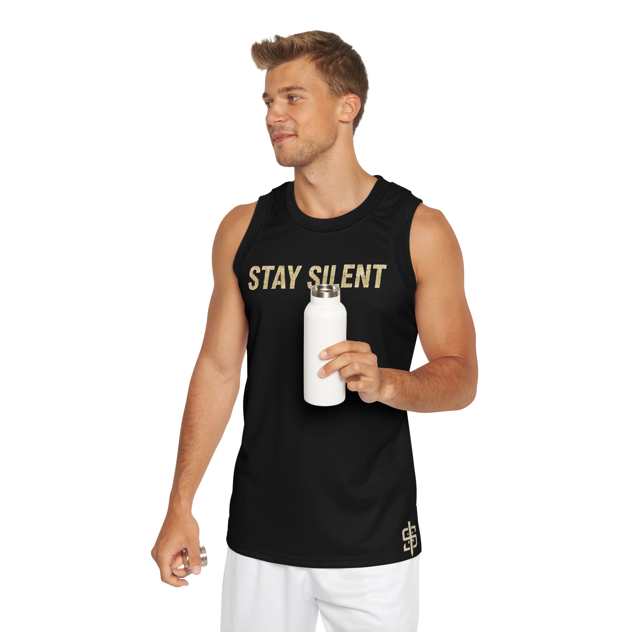 Basketball Jersey — "Stay Silent" Motivational Court Tank