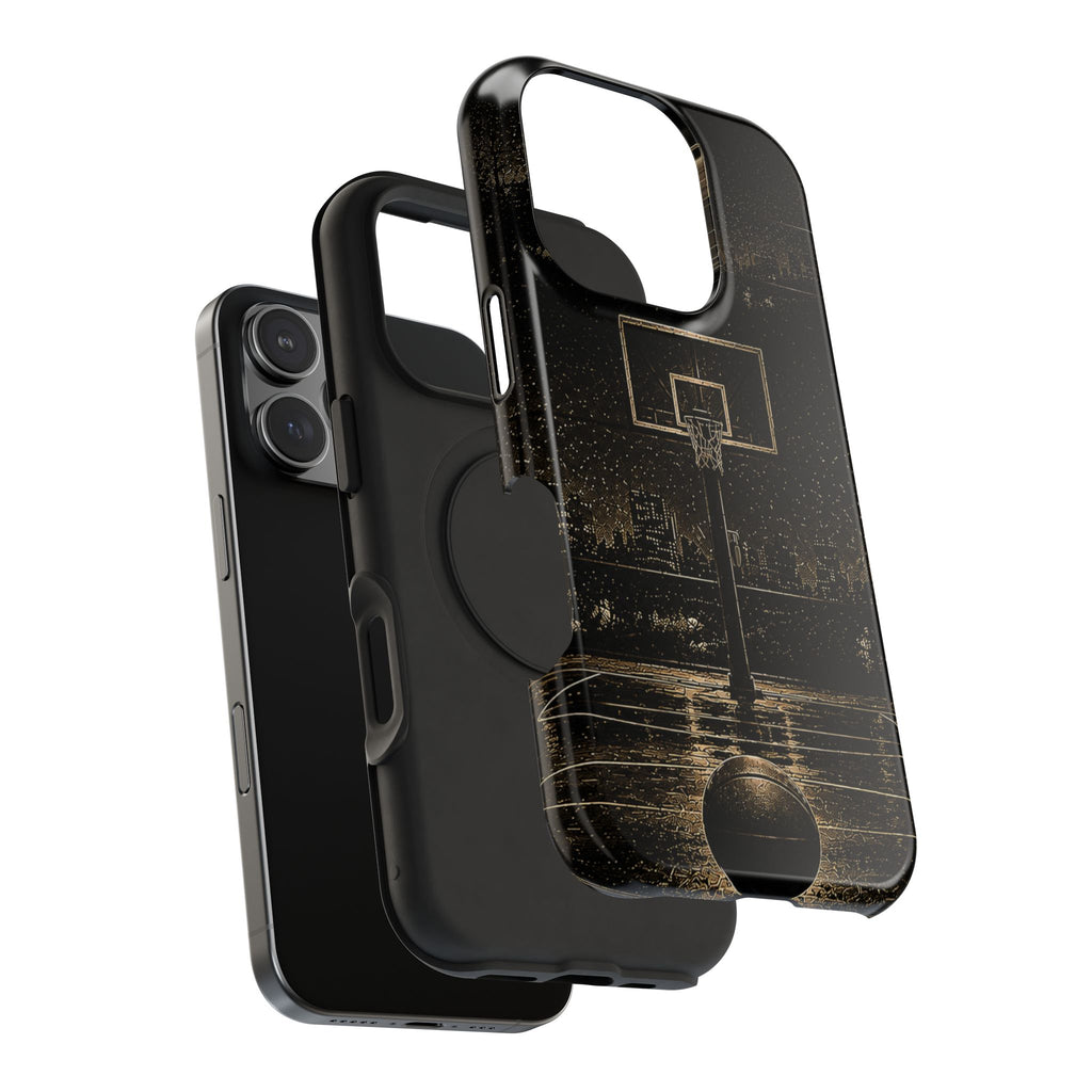 Gold Night Basketball Phone Case — Impact-Resistant Protective Cover