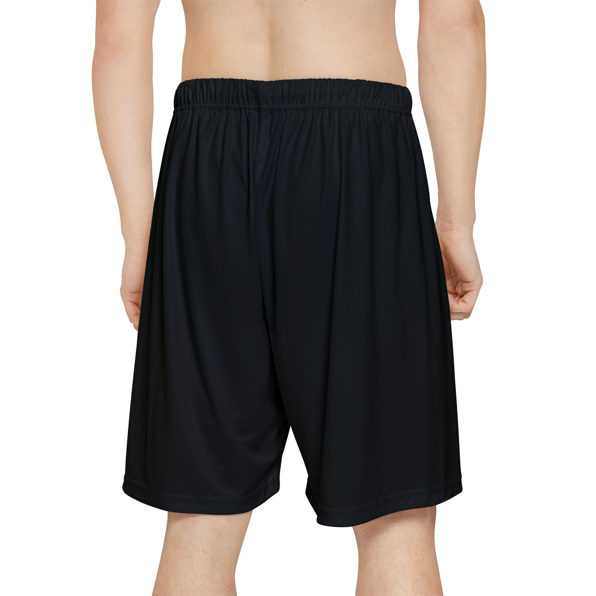 Stay Silent Men’s Sports Shorts — Black Athletic Gym Shorts with 'stay silent' Gothic Print