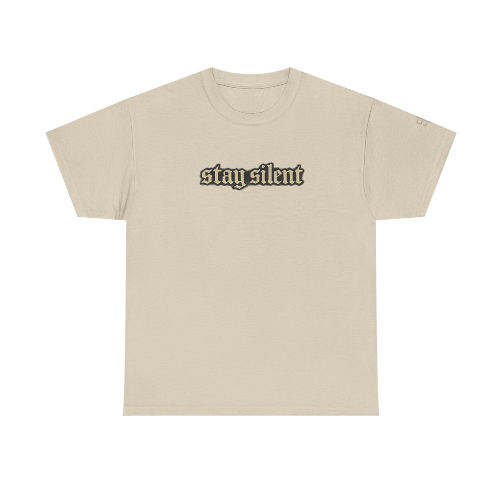 Stay Silent Basketball Poster Tee — Vintage Court Graphic T-Shirt