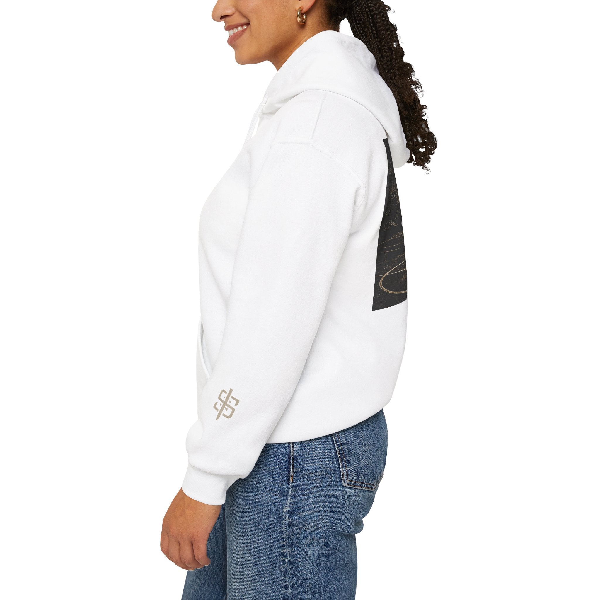 Hoodie - 'Stay Silent' Vintage Basketball Court Graphic Hoodie