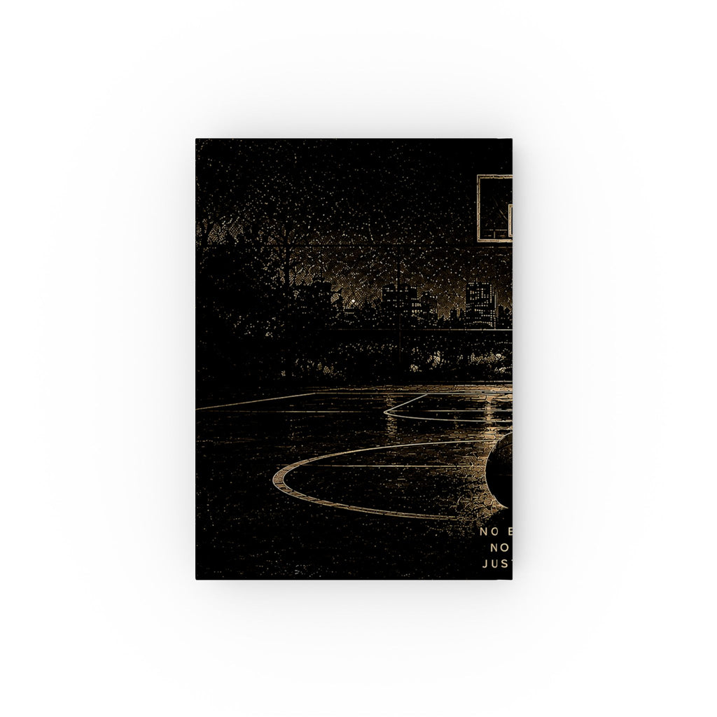 Hardback Journal — Nighttime Basketball Court Retro Notebook