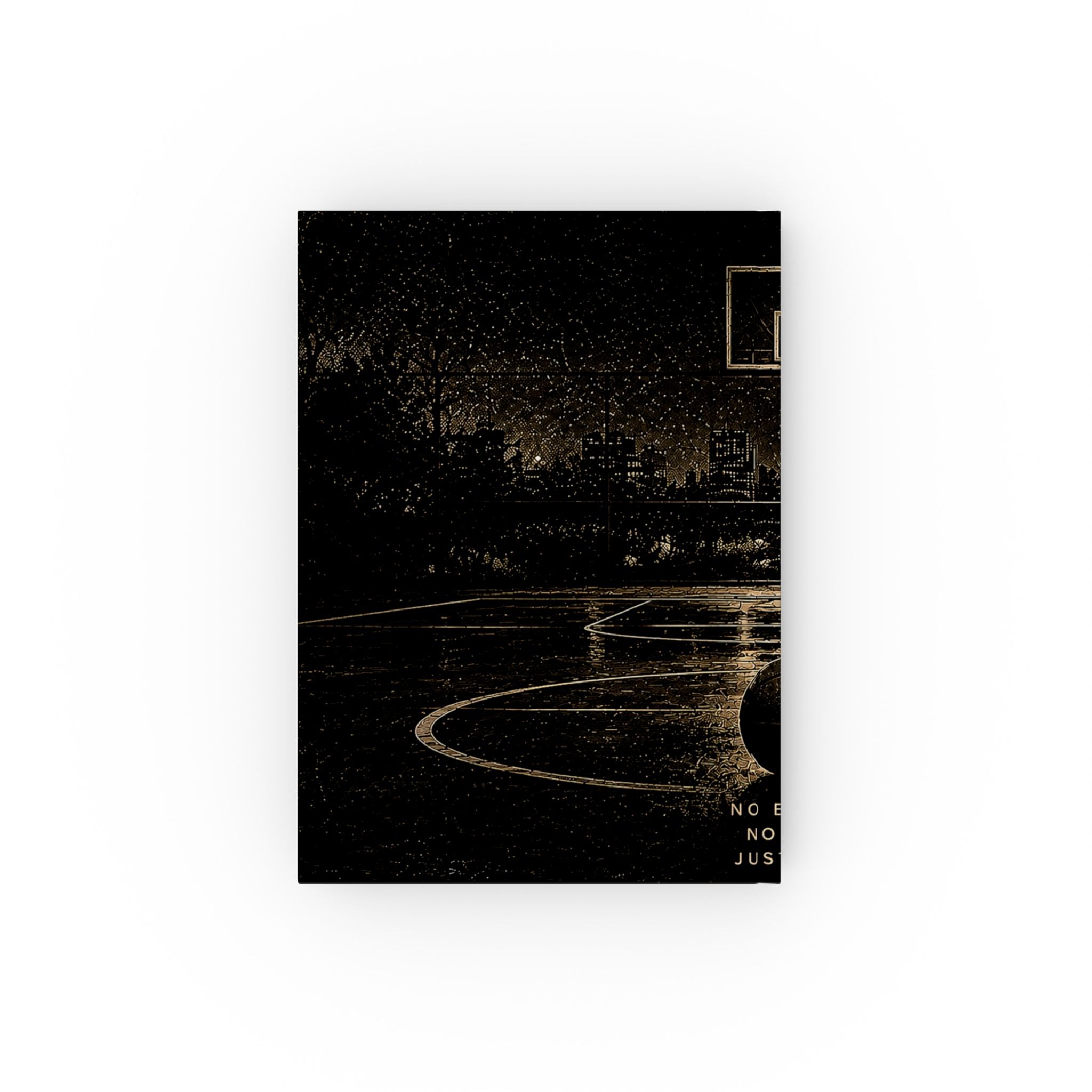 Hardback Journal — Nighttime Basketball Court Retro Notebook
