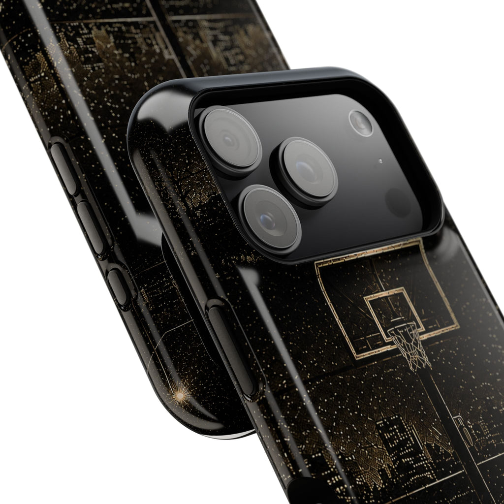 Gold Night Basketball Phone Case — Impact-Resistant Protective Cover