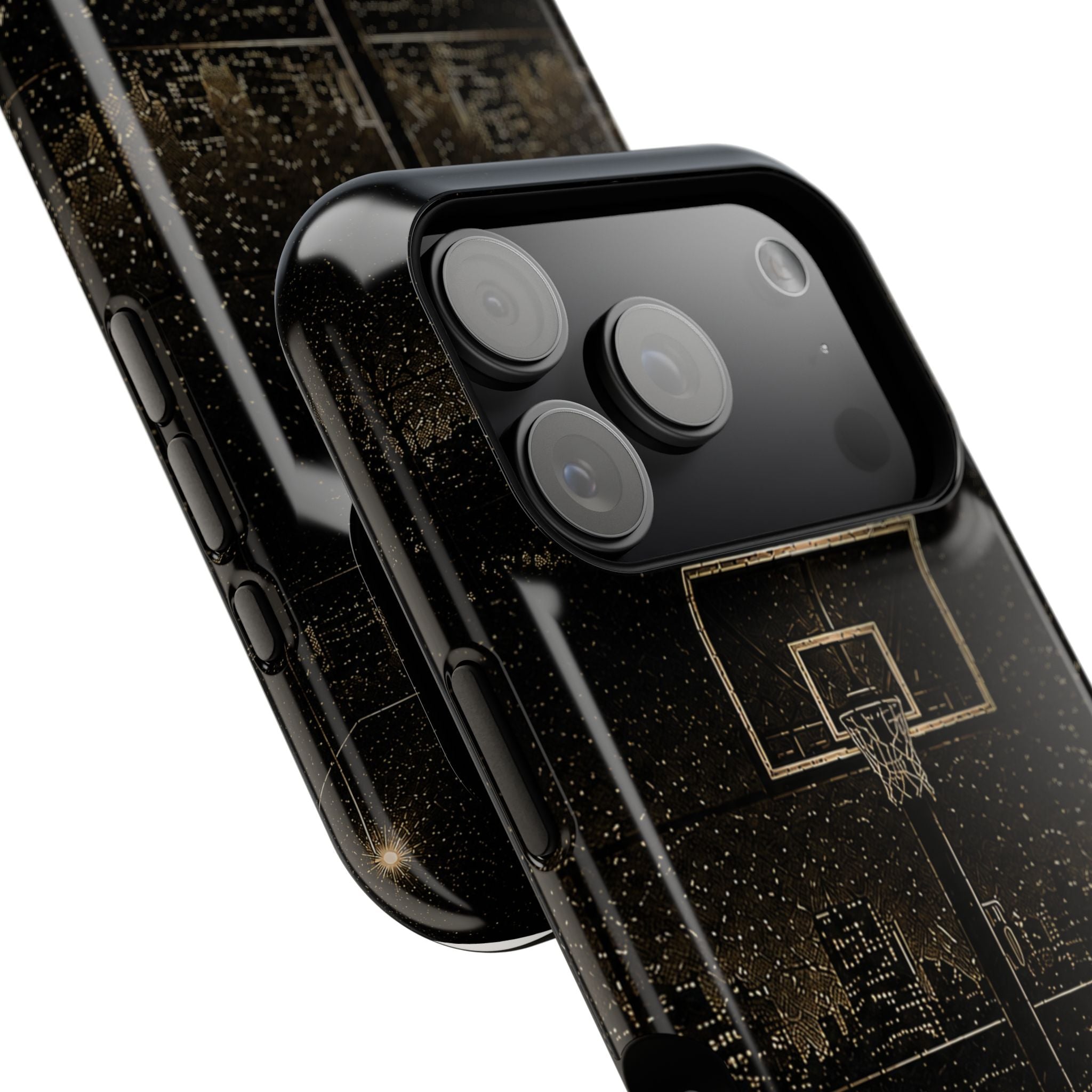 Gold Night Basketball Phone Case — Impact-Resistant Protective Cover
