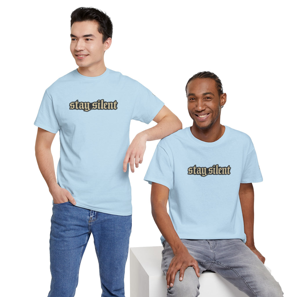 Stay Silent Basketball Poster Tee — Vintage Court Graphic T-Shirt