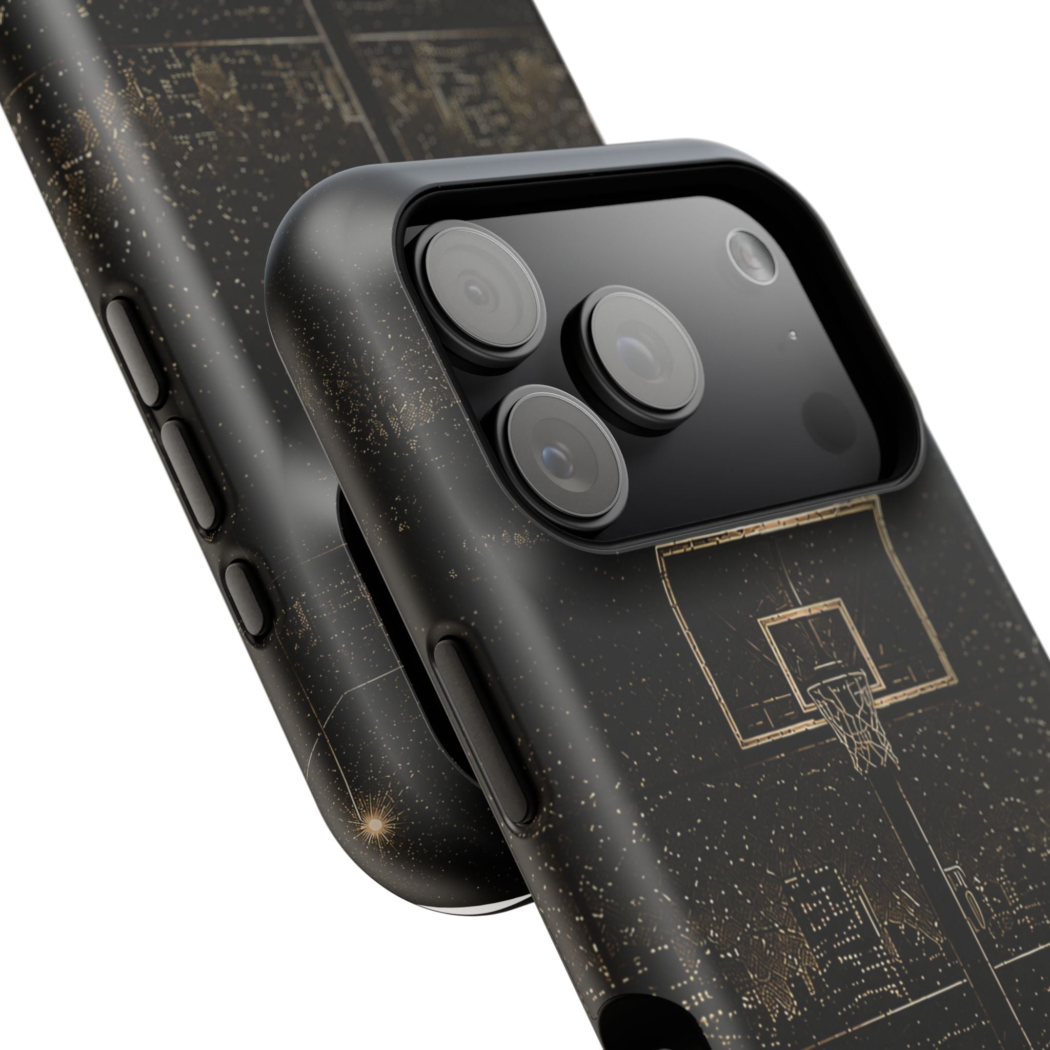 Gold Night Basketball Phone Case — Impact-Resistant Protective Cover