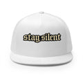 Stay Silent Trucker Hat – Retro Gothic Script Mesh Cap