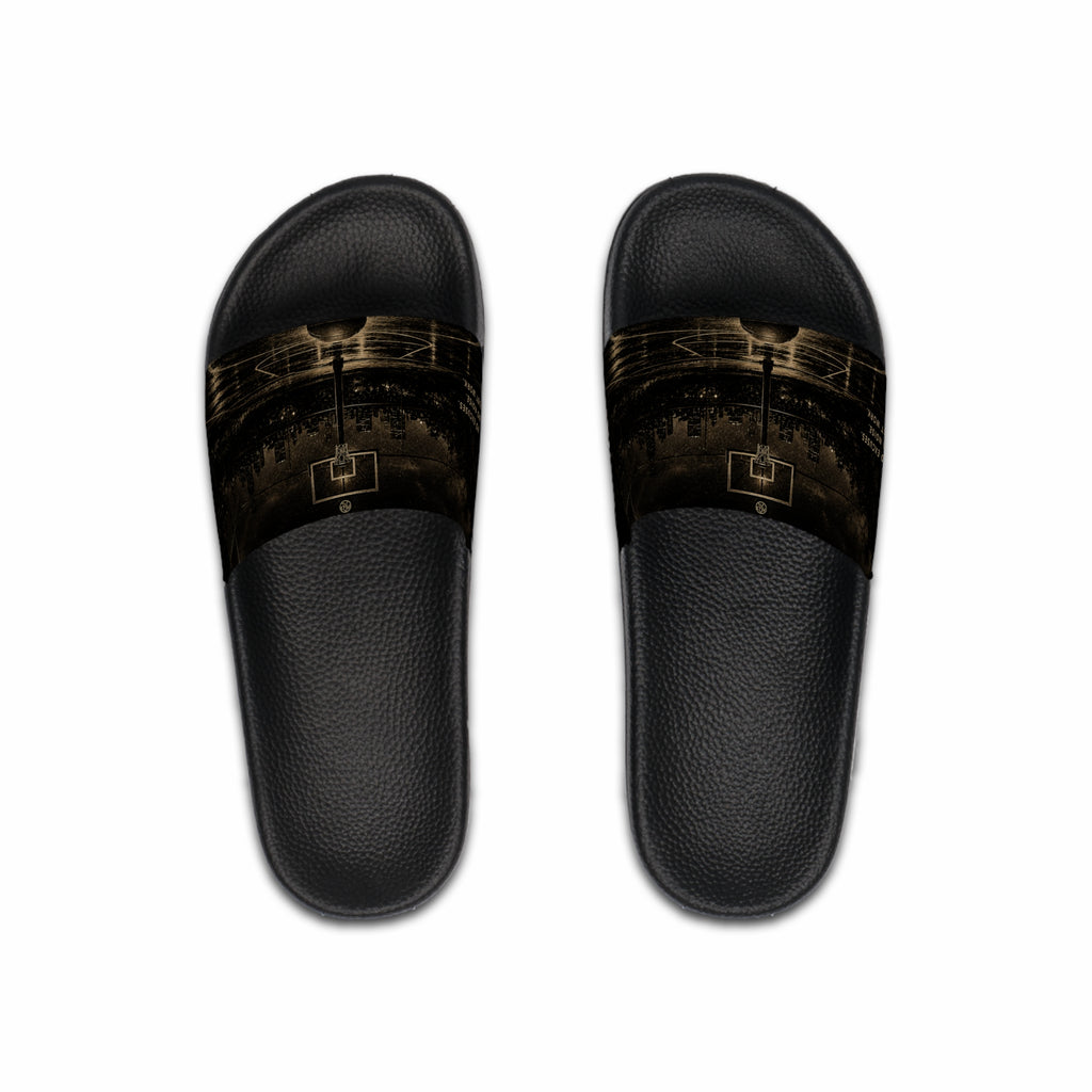 Basketball Court Night Slides — Men's Athletic Slide Sandals