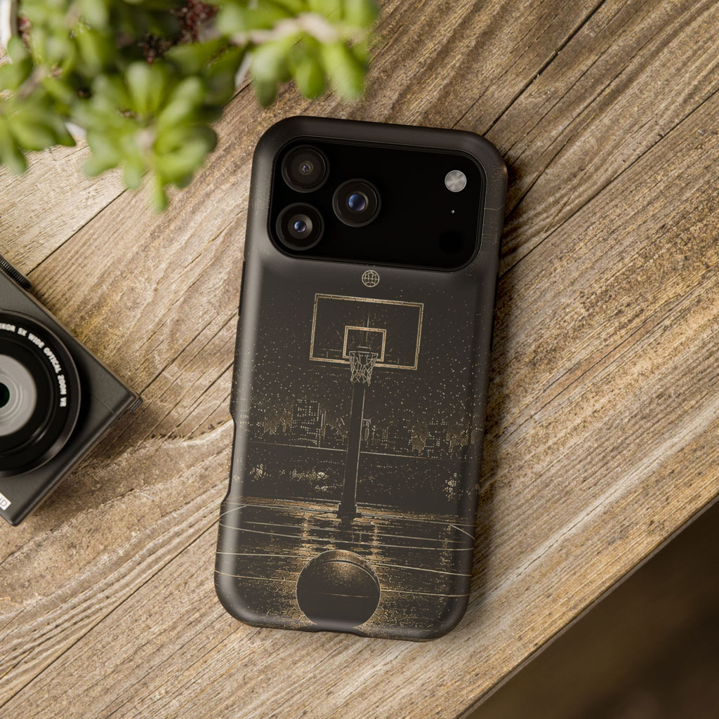 Gold Night Basketball Phone Case — Impact-Resistant Protective Cover