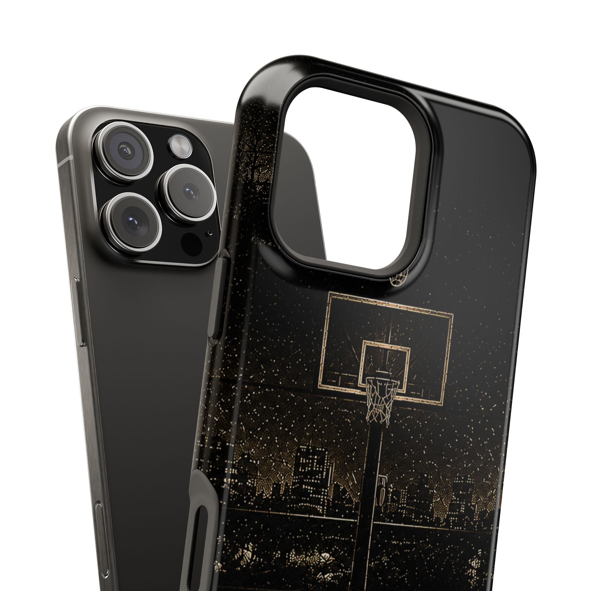 Gold Night Basketball Phone Case — Impact-Resistant Protective Cover
