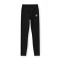 Black Luxe Leggings with Gold Monogram — Women’s High-Waist Athletic Leggings