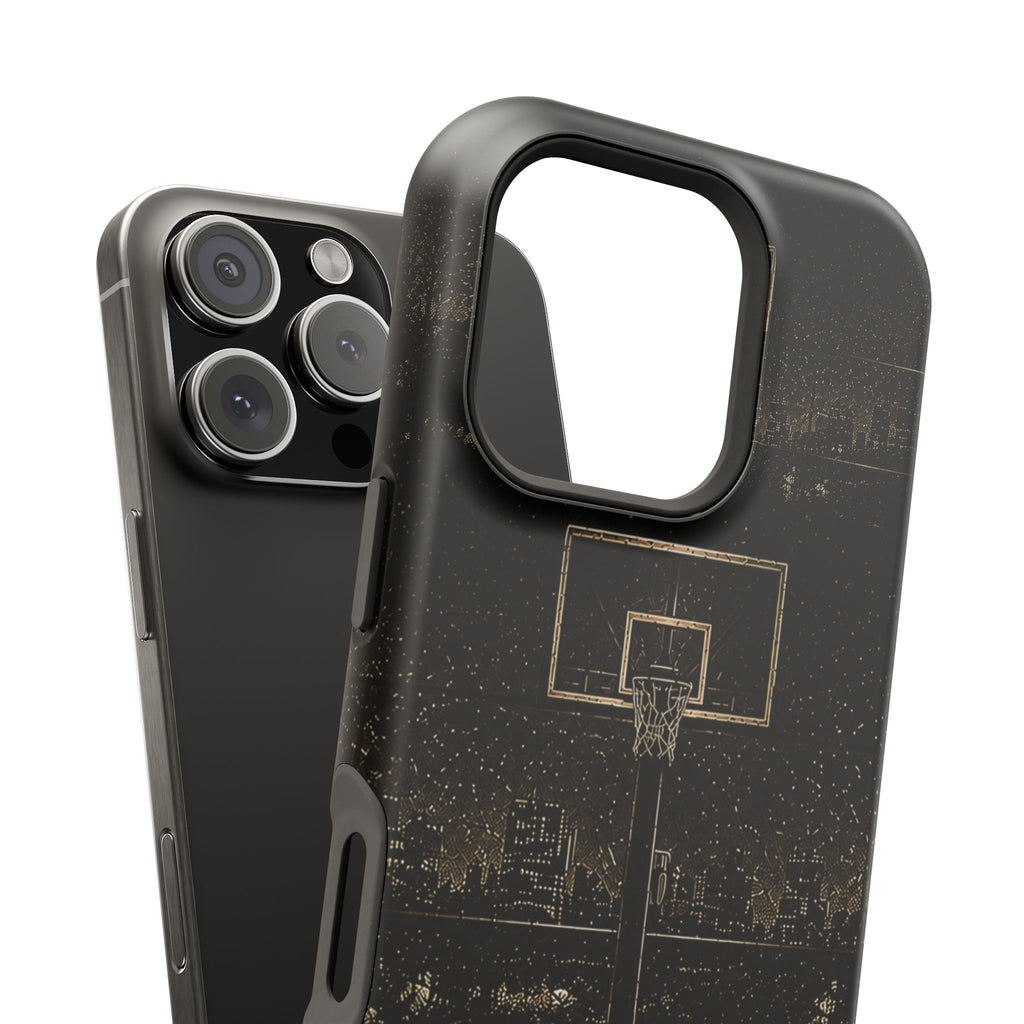 Gold Night Basketball Phone Case — Impact-Resistant Protective Cover